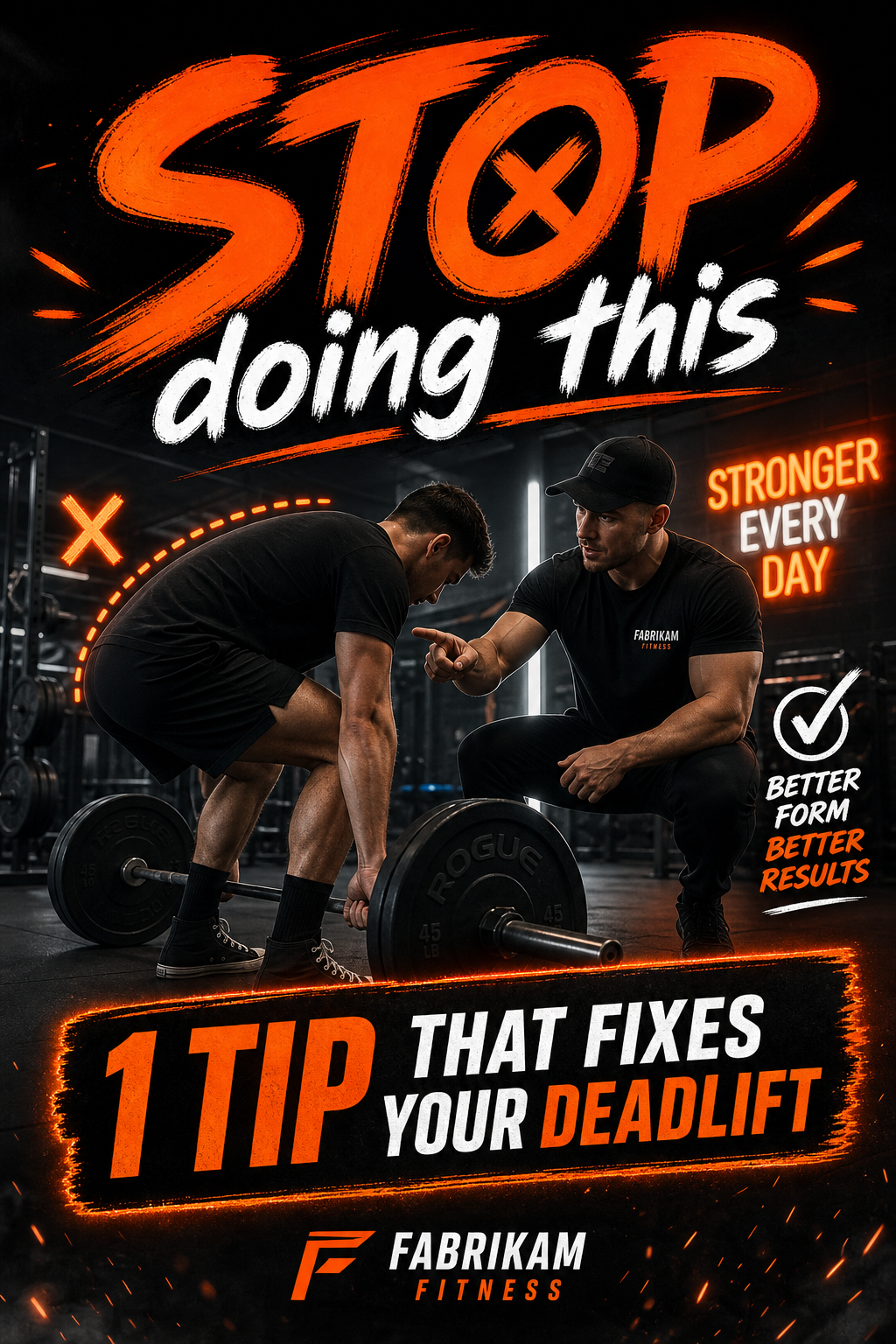 Fabrikam Fitness TikTok vertical workout tip flyer